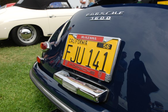 Azure Blue Porsche 356 speedster_rear license plate detail_356 Club of California Dana Point Concours_ July 21, 2013