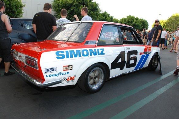 1970 BRE Datsun 510, John Morton race car_3/4 rear view_Cars&Coffee_August 31, 2013