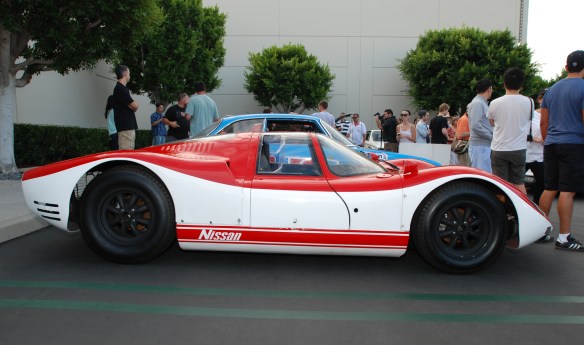 Red & white 1967 Nissan R380-ii sports prototype_side view_ Cars&Coffee_August 31, 2013