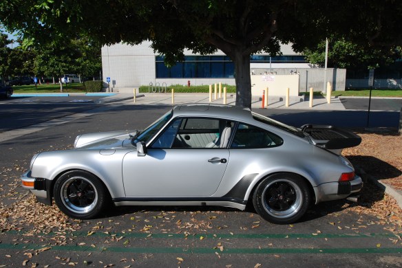 Silver 1989 Porsche 930 Turbo_side view _Cars & Coffee/Irvine_9/30/13