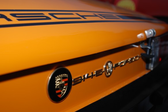 Signal Orange 1971 Porsche 914-6 GT_rear view / European rear badging_cars&coffee/Irvine_10/19/13
