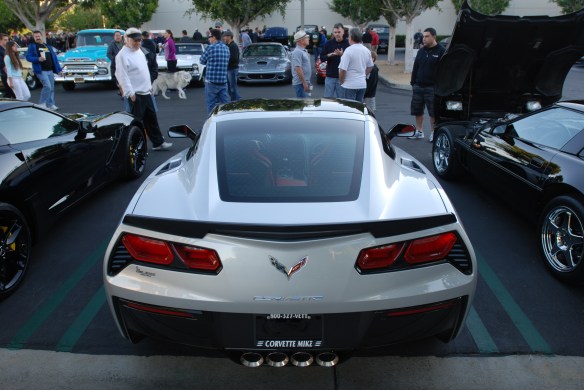 2014 Blade Silver Corvette Sting Ray_ rear view_cars&coffee/irvine_November 2, 2013