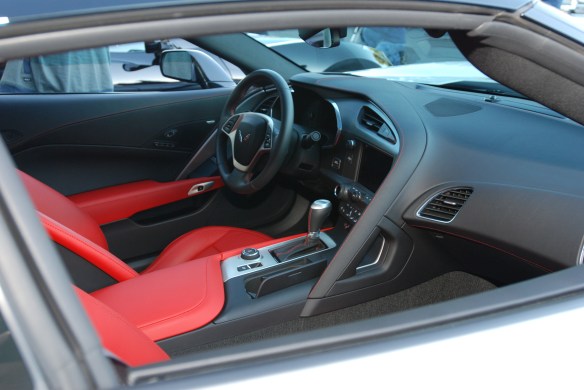 2014 Blade Silver Corvette Sting Ray_Interior view w/ red seats_cars&coffee/irvine_November 2, 2013