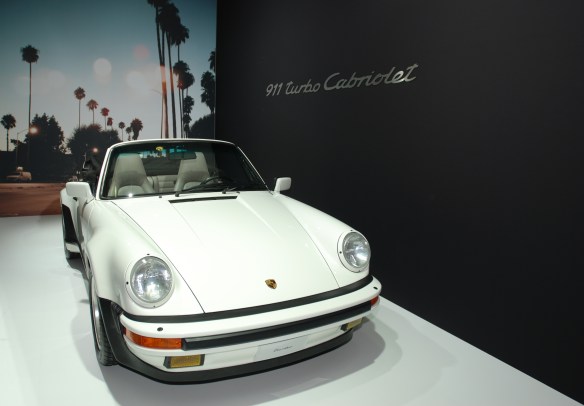 Grand Prix white 1989 Porsche 911 Turbo Cabriolet_3/4 front view_LA Auto show_November 23, 2013 Grand Prix white 1989 Porsche 911 Turbo Cabriolet_3/4 front view_LA Auto show_November 23, 2013