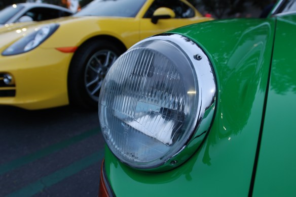 Viper Green 1973 Porsche 911S_Bosch H1 headlight detail_cars&coffee_ December 28, 2013