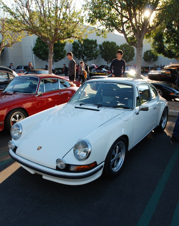Grand Prix white 1972  Porsche 911GT_3/4 front view_cars&coffee_ December 14, 2013