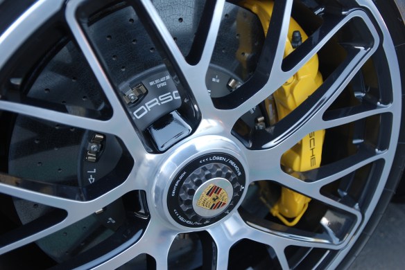2014 White Porsche 911 Turbo S_centerlock wheel with PCCB brake system_cars&coffee_December 21, 2013