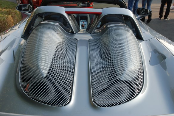 GT Silver Porsche Carrera GT_rear deckled mesh detail_cars&coffee_December 21, 2013