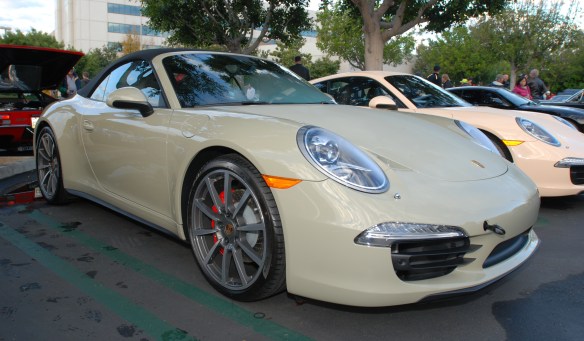 2014 Stone gray Porsche 991 Carrera 4S_ 3/4 front view_cars&coffee/irvine_November 30, 2013