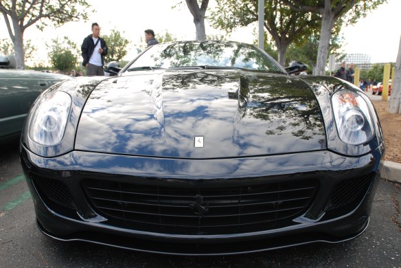 Black Ferrari 599 coupe_front view_cars&coffee/irvine_November 30, 2013