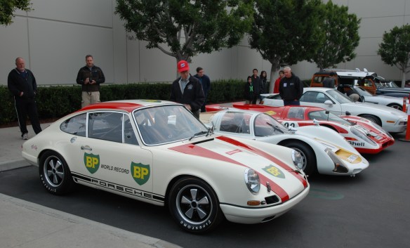 1967 Porsche 911R #001, 1966 906, 1970 917 recreation and 928_group photo_cars&coffee/irvine_january 25, 2014