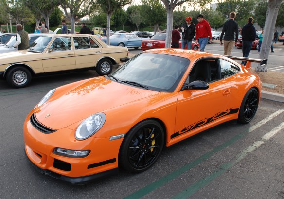Orange 2007 Porsche 911 GT3RS_3/4 side view_ Cars&Coffee/Irvine_January 4, 2014