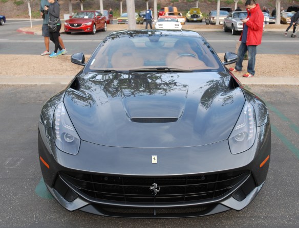 Charcoal gray (grigio silverstone) Ferrari F12 Berlinetta__front view_Cars&Coffee/Irvine_January 4, 2014