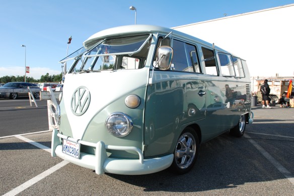 Pale green and off white colored type 2_ 3/4 front view with reflections__OCTO Winter meet_Long Beach , CA_February 8, 2014 Pale green and off white colored type 2_ 3/4 front view with reflections__OCTO Winter meet_Long Beach , CA_February 8, 2014
