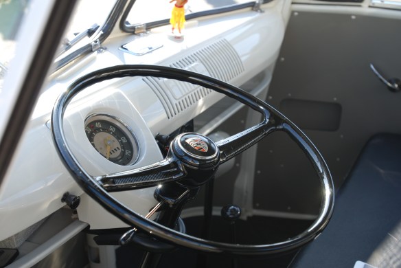 1958 VW Type 2 single cab_steering wheel & interior shot_OCTO Winter meet_Long Beach , CA_February 8, 2014 1958 VW Type 2 single cab_steering wheel & interior shot_OCTO Winter meet_Long Beach , CA_February 8, 2014