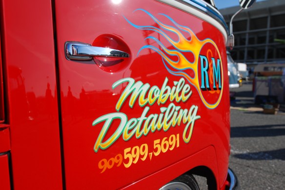 1958 VW Type 2 single cab_door graphic detail_OCTO Winter meet_Long Beach , CA_February 8, 2014 1958 VW Type 2 single cab_door graphic detail_OCTO Winter meet_Long Beach , CA_February 8, 2014