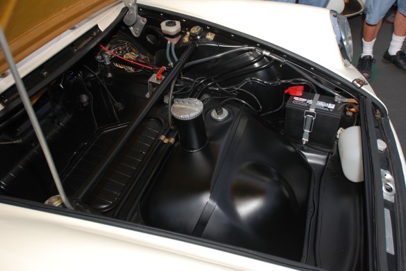 1967 Porsche 911R #001_restored front trunk_ 3/4 front view _cars&coffee/irvine_january 25, 2014