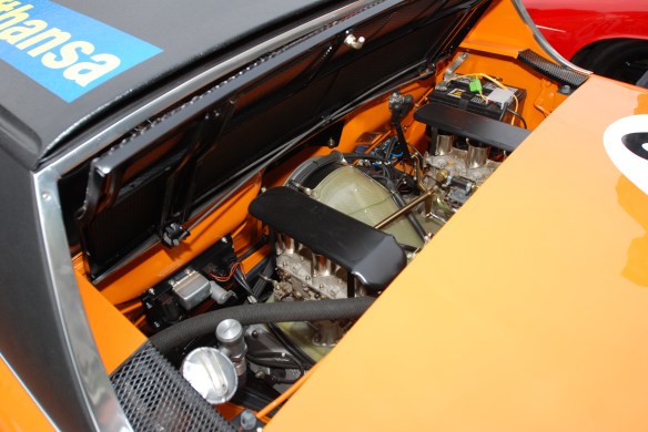 1970 Signal Orange Lufthansa Porsche 914-6 GT with Porsche race cars_ motor detail_cars&coffee/irvine_january 25, 2014