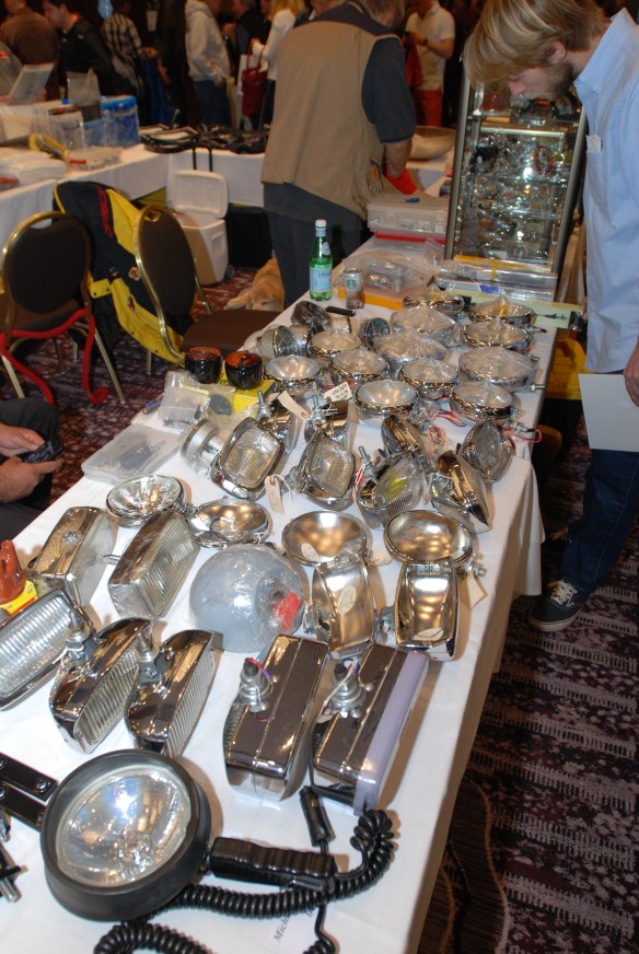 Driving, fog and tail light display table_ LA Hilton Hotel & LA Airport Porsche & VW literature and Memorabilia Show_March 2, 2014