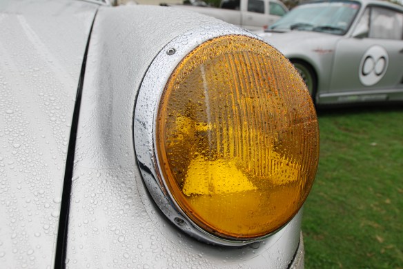Silver long hood Porsche 911_headlight with French amber lens_Phoenix Club Car show & Swap_March 3, 2014