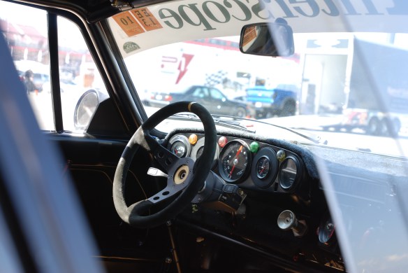 TruSpeeds restored,1978 Interscope racing Porsche 935 twin turbo_dashboard shot thru window _California Festival of Speed_4/5/14