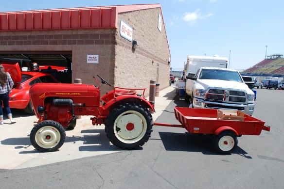 Porsche Junior tractor and trailer_paddock area _California Festival of Speed_4/5/14