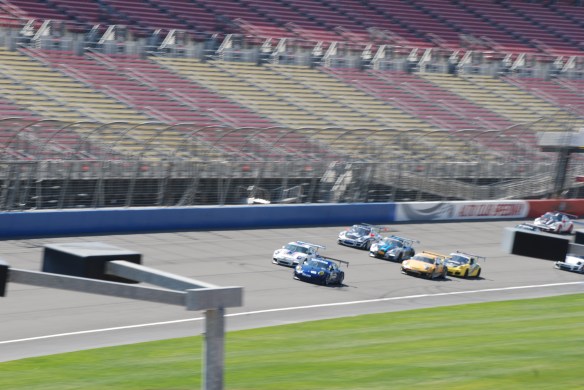 PCA club racing series_ GT3 Cup cars _start of first lap_California Festival of Speed_4/5/14