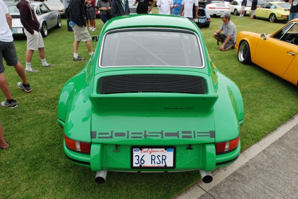 Viper green Porsche 911 RSR 3.6  re creation_rear view_2014 Dana Point concours_July 20, 2014