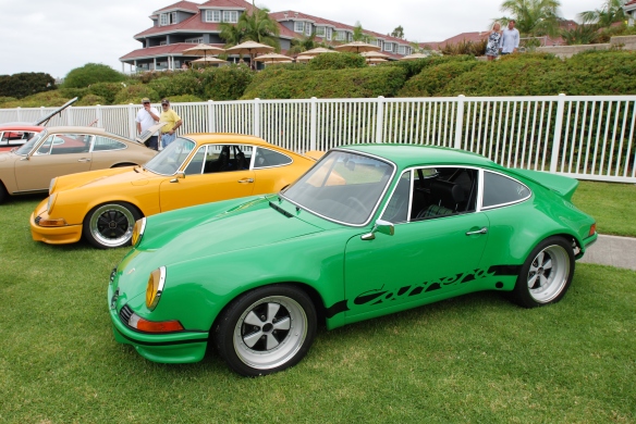 Viper green Porsche 911 RSR 3.6  re creation_3/4 side view_2014 Dana Point concours_July 20, 2014