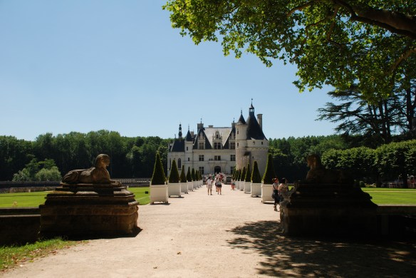 Chateau de Chenonceau_ tree lined entry_Amboise France_June 13, 2014