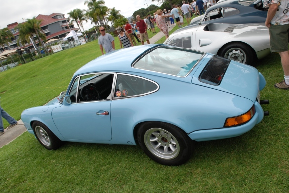 Gulf blue Porsche 911ST recreation_RGruppe_3/4 side view_2014 Dana Point concours_July 20, 2014