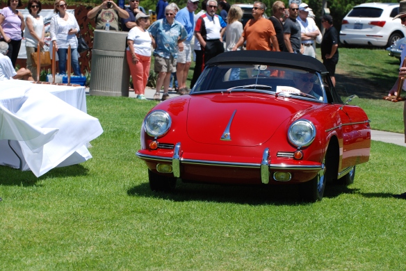 Red Porsche 356 cabriolet_ double winner-best in class & best of show_front view_2014 Dana Point concours_July 20, 2014