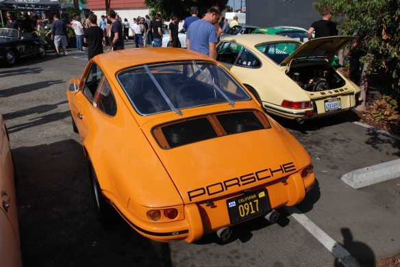 Orange 1969 Porsche 911 ST_chad mcqueen car_3/4 rear view_Luftgekuhlt event_Sunday September 7, 2014