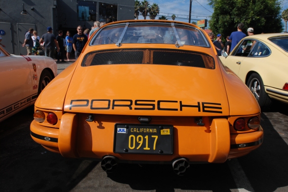 Chad McQueens signal orange Porsche 911 ST_rer view_ shot at the Luftgekuhlt event_September 7, 2014