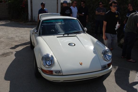 White Singer Porsche 911 coupe_front view_ Luftgekuhlt event_Sunday September 7, 2014