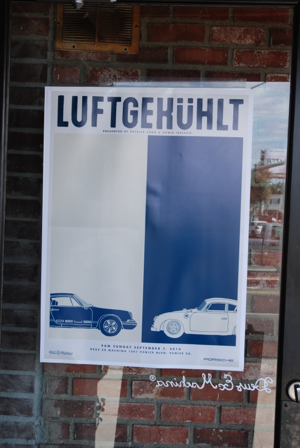Deus event poster gracing entrance door_ Luftgekuhlt event_Sunday September 7, 2014