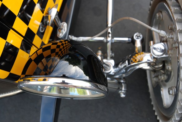 Black 1932 ford highboy roadster_headlight reflections and suspension detail_cars& coffee_
